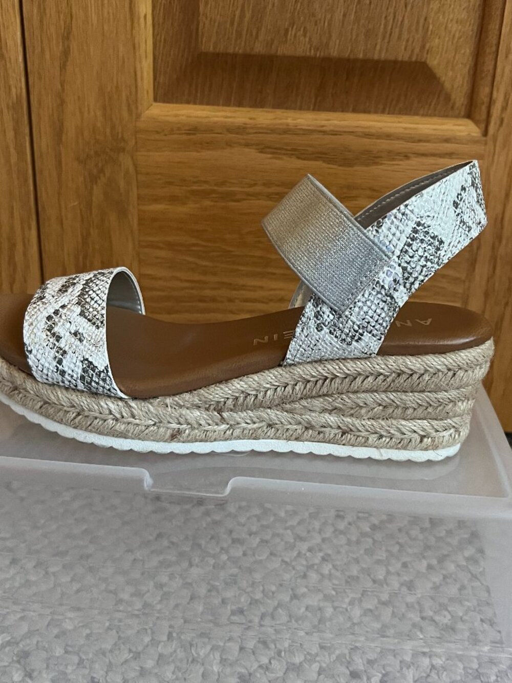 ANNE KLEIN -- Cait Snake-Print Espadrille Wedge Sandal -- Excellent Condition - Picture 10 of 12